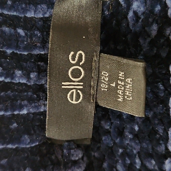 Ellos Chenille navy Blue Sweater thick soft - Picture 4 of 9